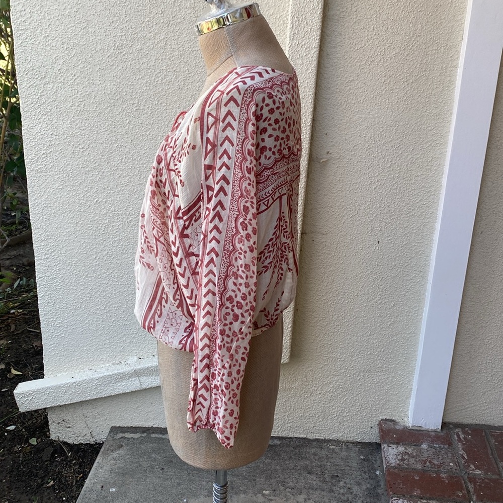 Free People Yo Yo Geo Peasant sheer blouse. So pretty, feminine and fun. - Picture 6 of 13